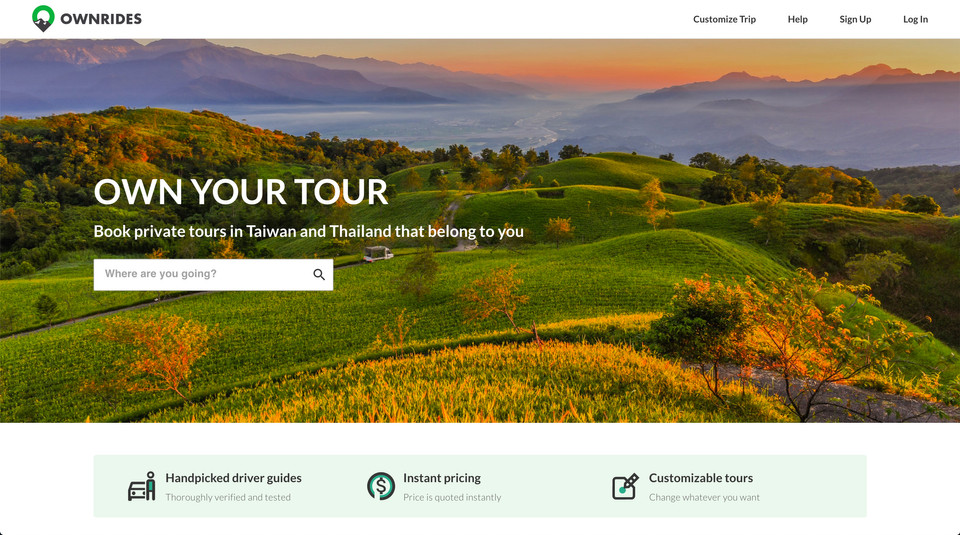 OWNRIDES landing page